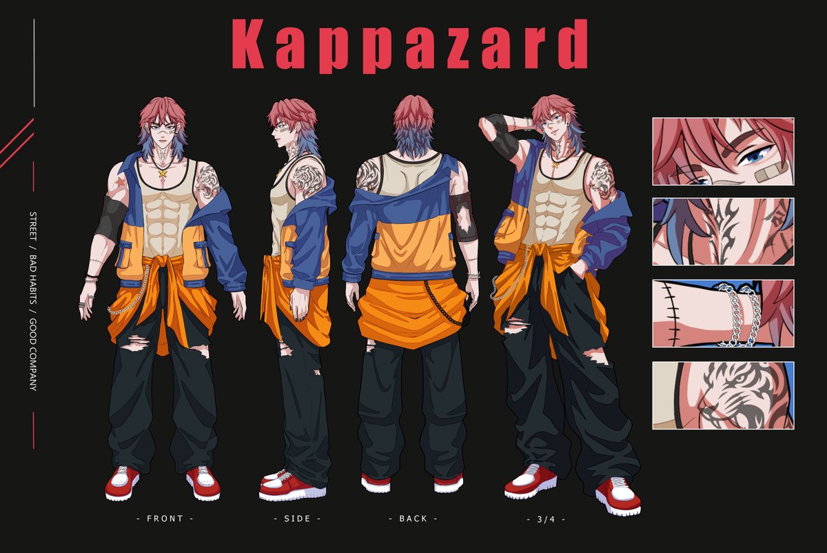 Kappazard's tweet photo. Yoo, I’m Kappazard. Call me Kappa. An artist with a punk streak and a thing for drawing cool characters.

Starting my little corner here. Who’s coming along?
#oc #vtuber #artmoots https://t.co/WENqjpFWHt