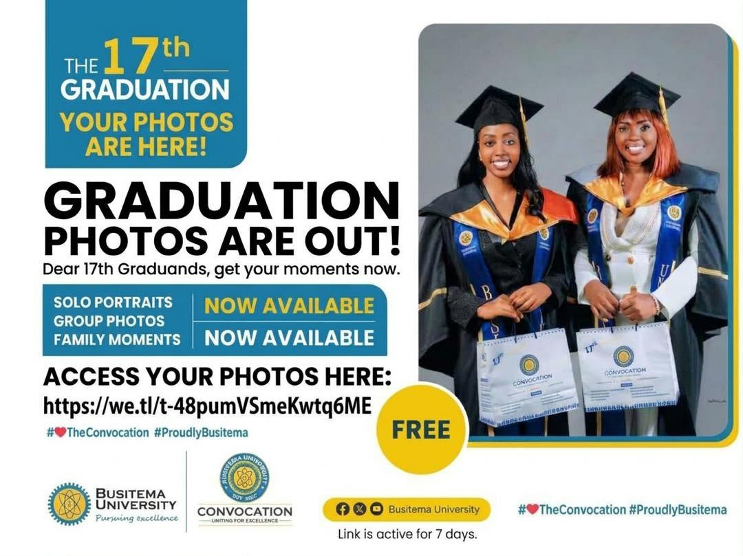 ConvoBU's tweet photo. Dear Class of 2026, 
We captured it all as it happened!

🚨The 17th Grad pics are out
Access them via link; 
https://t.co/6Y8r0zgmSA 

Share widely.. 
📷 @UmarYung

Note: more are being uploaded so check the link for more uploads.
#ProudlyBusitema #Convocation @BusitemaUniv https://t.co/M7eAfyFLLe