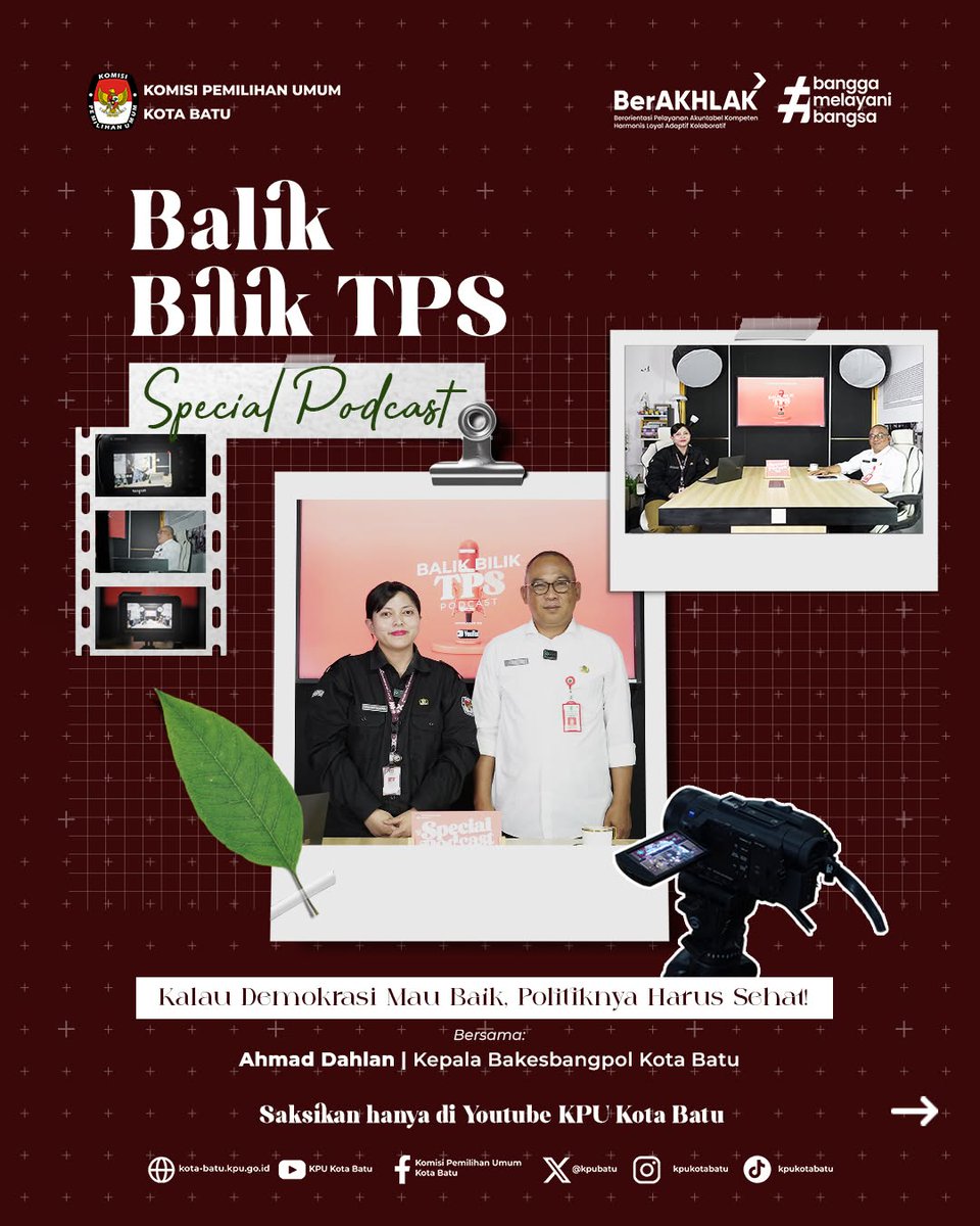 KPUBatu's tweet photo. ✨ Kalau Demokrasi Mau Baik, Politiknya Harus Sehat

#TemanPemilih, yuk, simak lebih dekat obrolan soal budaya politik yang sehat, politik uang, dan cara kita bersama menjaga demokrasi dalam Podcast Balik Bilik TPS!

🎥 https://t.co/WFReeEA6ZY

#KPUMelayani #BalikBilikTPS https://t.co/CnTI69wBm0