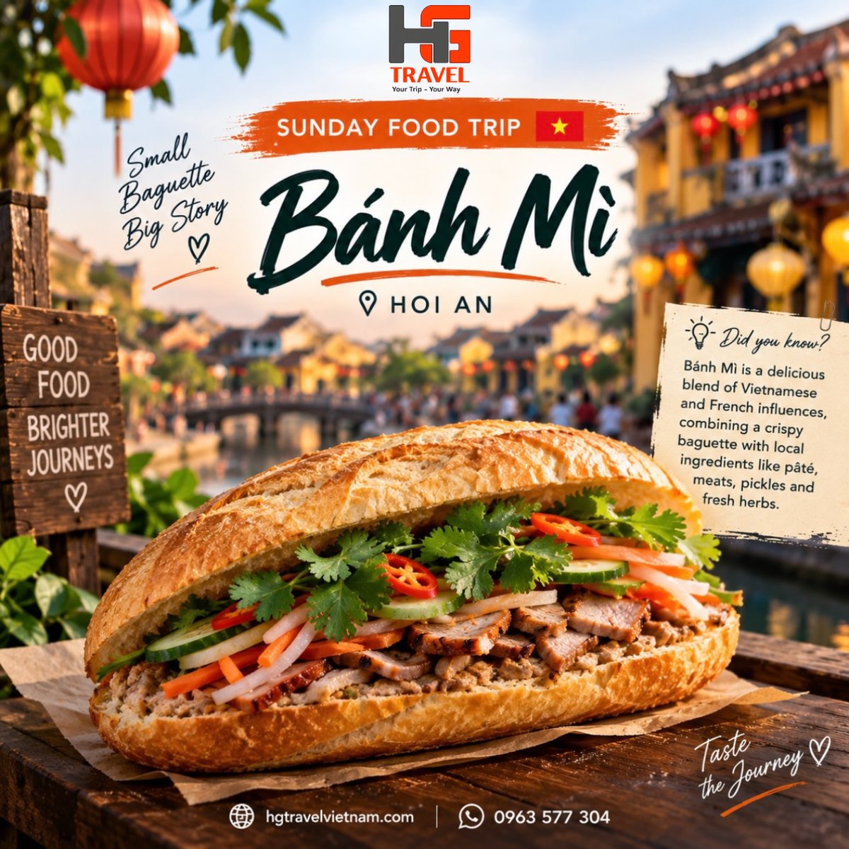 josiah26's tweet photo. Bánh Mì: giòn rụm bên ngoài, mềm thơm bên trong, hòa quyện pâté, thịt nướng, rau thơm và đồ chua. Mỗi miếng cắn là một bản giao hưởng hương vị đường phố Việt Nam. https://t.co/nnJh2I0lPn