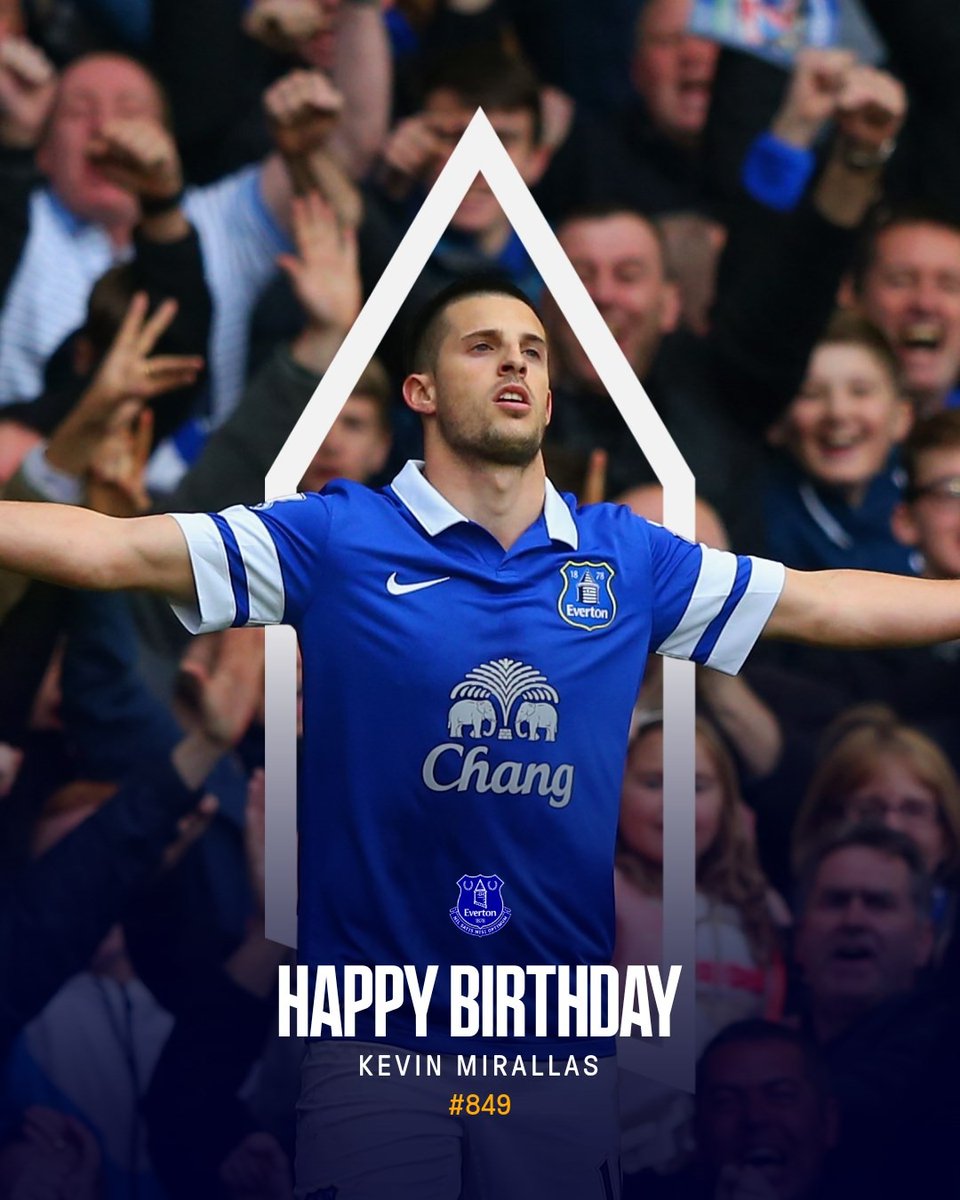 Everton's tweet photo. 🇧🇪 Happy birthday, Kev! Tell us your favourite Mirallas moment, Blues... https://t.co/zp4OETJPAS