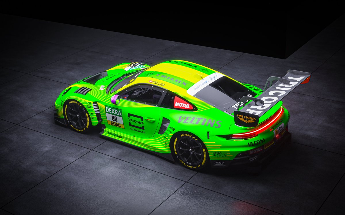 manthey_racing's tweet photo. Two special liveries. Two @DTM championships on the line. 💛💚

Marking 30 years of #Manthey and 10 years of #Grello, our #Porsche 911 GT3 R No. 90 and No. 91 will line up for the #DTM finale in two designs created to celebrate our anniversary year.🚀🏁 https://t.co/lMjOeV5QF9