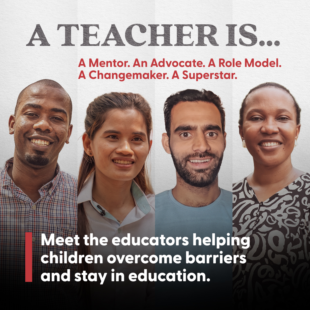 EAA_Foundation's tweet photo. Teachers are mentors, advocates, role models, and so much more.

Every day, they help children overcome barriers, build confidence, and keep learning, often in the most challenging circumstances.

But they cannot do it alone. The world needs 44 million additional teachers by 2030. Investing in teachers means investing in every child’s future.

Read more: https://t.co/EHky138eQH