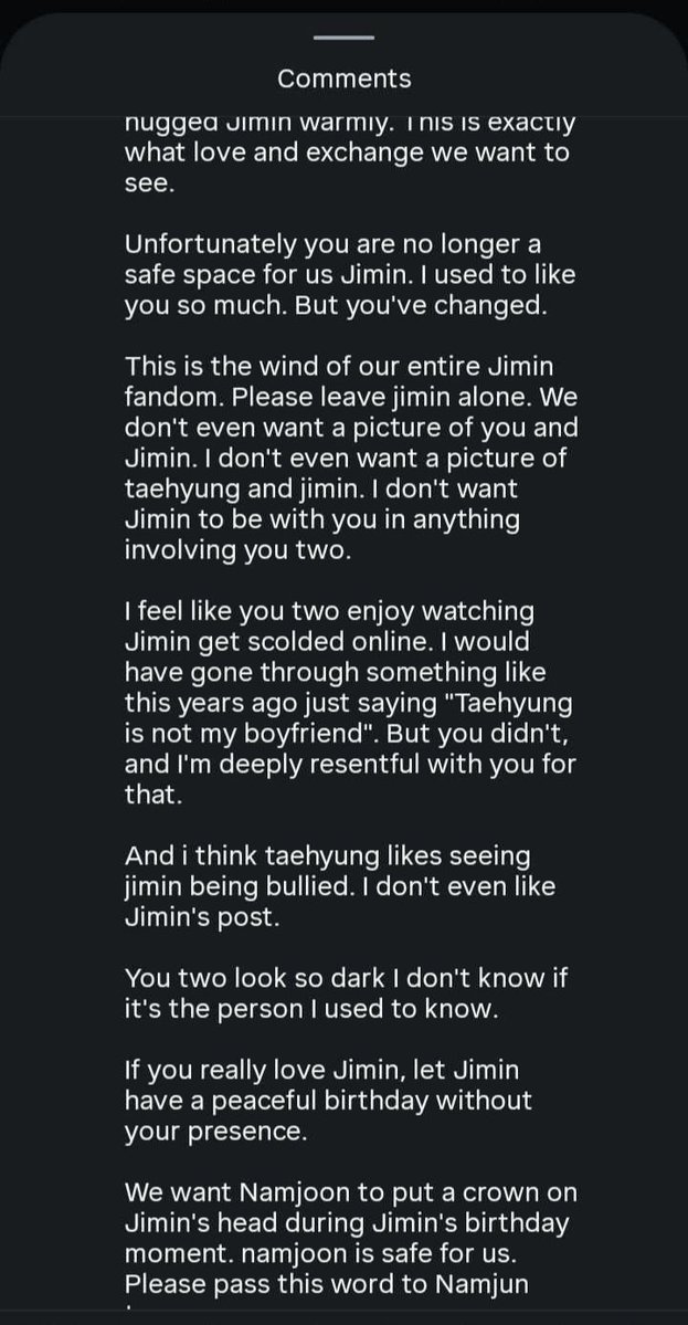 SmileyMG27547's tweet photo. This is a chapter written after JK’s post on Bam’s acc. These people, Park Jimin fans, need professional help. @HYBEOFFICIALtwt @BIGHIT_MUSIC You’ve put them in such a bad psychological state. Please pay for their treatment or whatever. Just do something, cause this is too much https://t.co/leyp1bnT2B