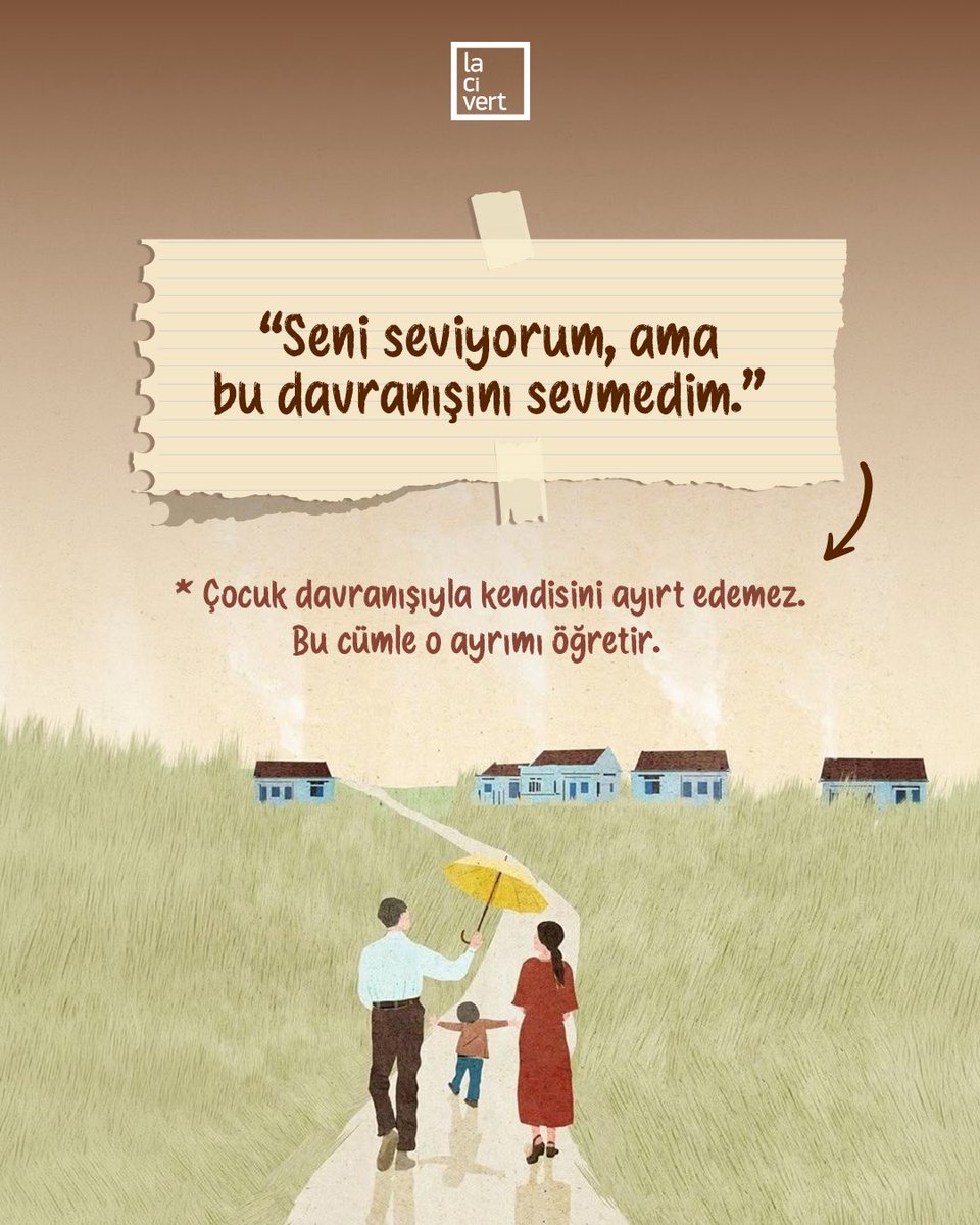 lacivert_dergi's tweet photo. Çocukluğunuzdan bugüne taşıdığınız bir cümle var mı?

Bazen “Ben yanındayım”, bazen “Hata yapabilirsin”… Çocuklarla kurduğumuz bağ, gündelik hayatın içinde söylediğimiz küçük cümlelerde de saklı.

Sevgimizi, güvenimizi ve dinlemeye hazır olduğumuzu dile getiren yedi cümleyi bir araya getirdik. Söylemek kadar, davranışlarımızla hissettirmek için de. 🌿

#lacivertdergi