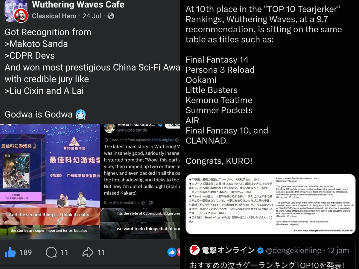 Howardnehn's tweet photo. @daily_dailies HoYo players always rave about how great their games' storylines are, yet the games have never won any awards for narrative. https://t.co/8Ql5PNn6Wx