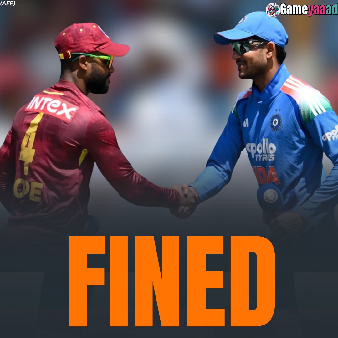 gameyaaad's tweet photo. The International Cricket Council fined India 20 percent of their match fee and the West Indies 10 percent for slow over-rates during the third and final ODI in New Chandigarh.
#INDvWI | #WindiesCricket | #MeninMaroon | #Gameyaaad https://t.co/e4sfocjssE