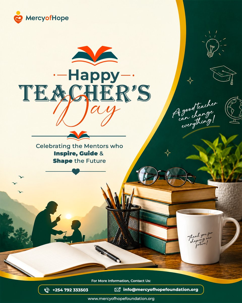 MOHF_Kenya's tweet photo. Happy Teachers’ Day! ❤️

📚To every teacher who goes beyond the classroom to give vulnerable children a chance at a brighter future, your impact is immeasurable. 

👉You are more than educators; you are beacons of hope, mentors, and champions of dreams. https://t.co/8JuSLpq5qZ