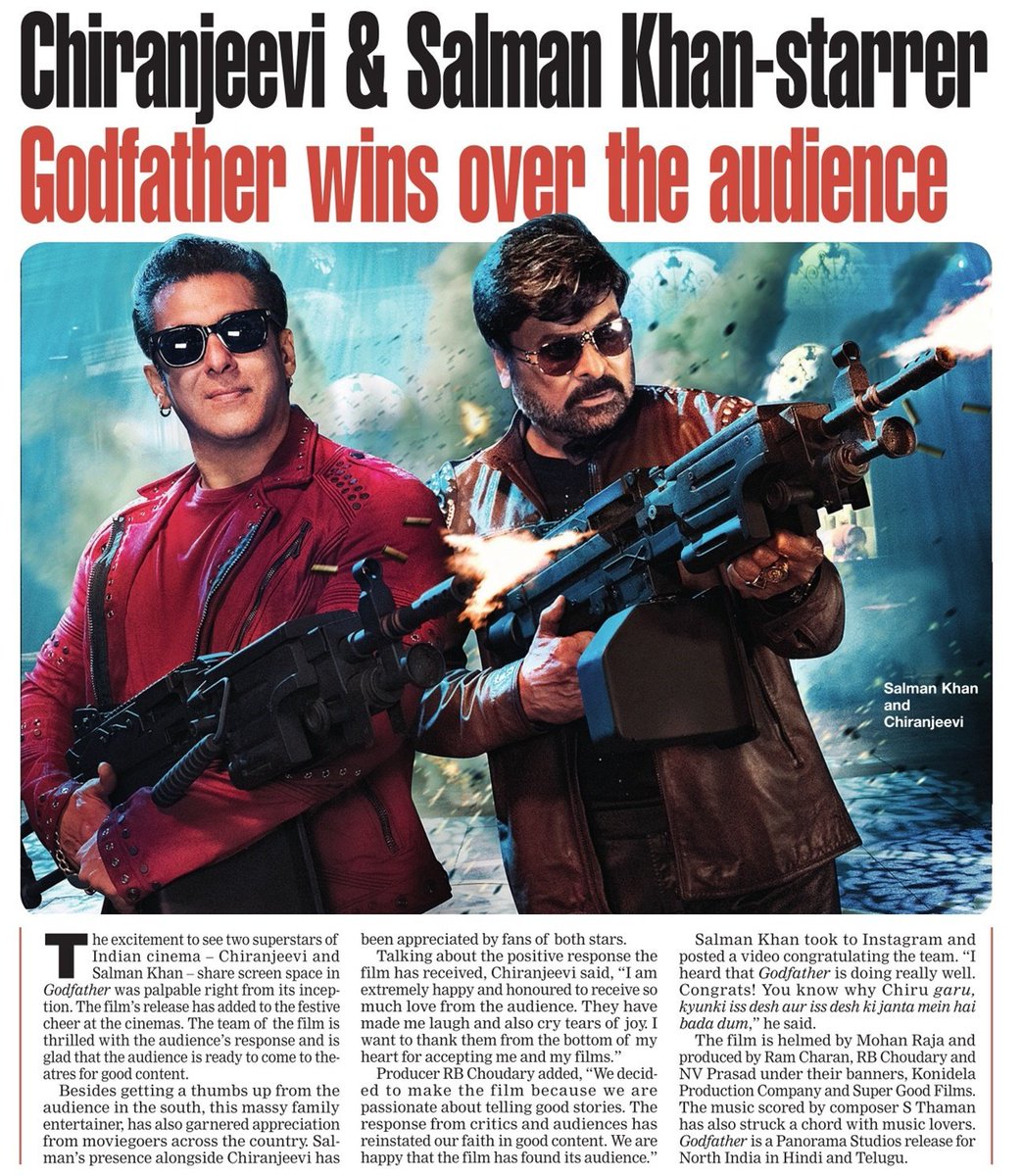 MoviesUpdatez's tweet photo. #4YearsForGodfather
Hyderabad, Sudarshan35 23 Days Run.
Replaced with #Kantara
RTC X-Roads closing gross 54,20,858
@KChiruTweets @BeingSalmanKhan #Nayanthara @ActorSatyaDev @MusicThaman @KonidelaPro @LakshmiBhupal
A Film by @jayam_mohanraja #GodFather https://t.co/guJeosPLsl