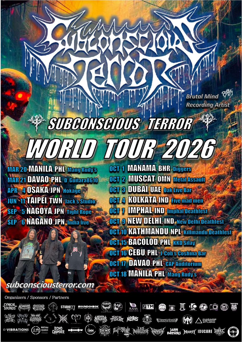 JapanTerror's tweet photo. 【任務完了／ドバイ公演10月3日】

ご来場の皆様ありがとうございました

コンパクトサイズなライブハウスでステージダイブが繰り広げられ熱気凄くて我々も気持ちよく大汗ショー

我々のタイトスケジュールに主催者の送迎荷物運搬全対応下さり大感謝！彼の奥様手作りの弁当まで🙏

Subconscious Terror https://t.co/4IfWW3EryP