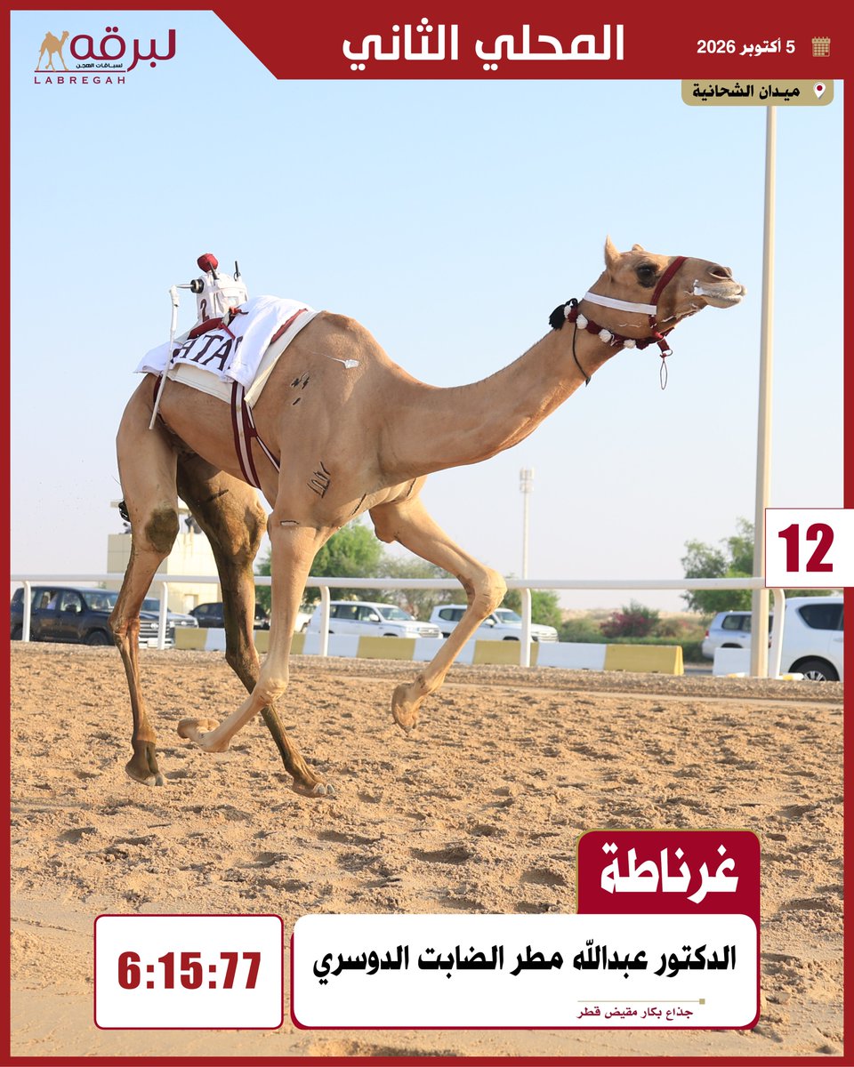 HejenAlkhreib's tweet photo. 🐪 ش12 غرناطة لـ الدكتور عبدالله مطر الضابت الدوسري (السباق المحلي الثاني 05-10-2026) جذاع بكار مقيض قطر 6:15:77

https://t.co/f2IqnTsSX5 https://t.co/enZfNWYPiN