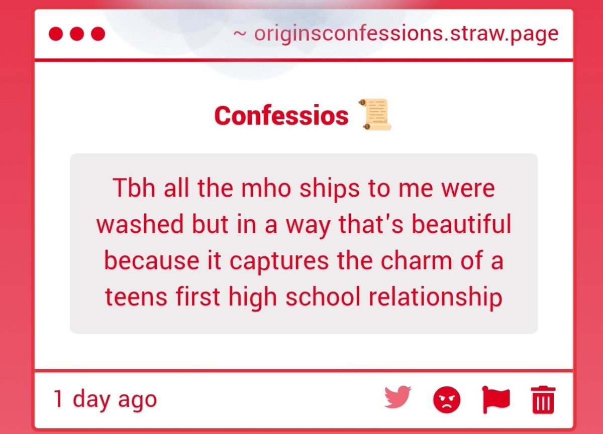 originconfessio's tweet photo. 🍀| "Tbh all the mho ships to me were washed but in a way that's beautiful because it captures the charm of a teens first high school relationship" -Anon https://t.co/zleqij3vUc