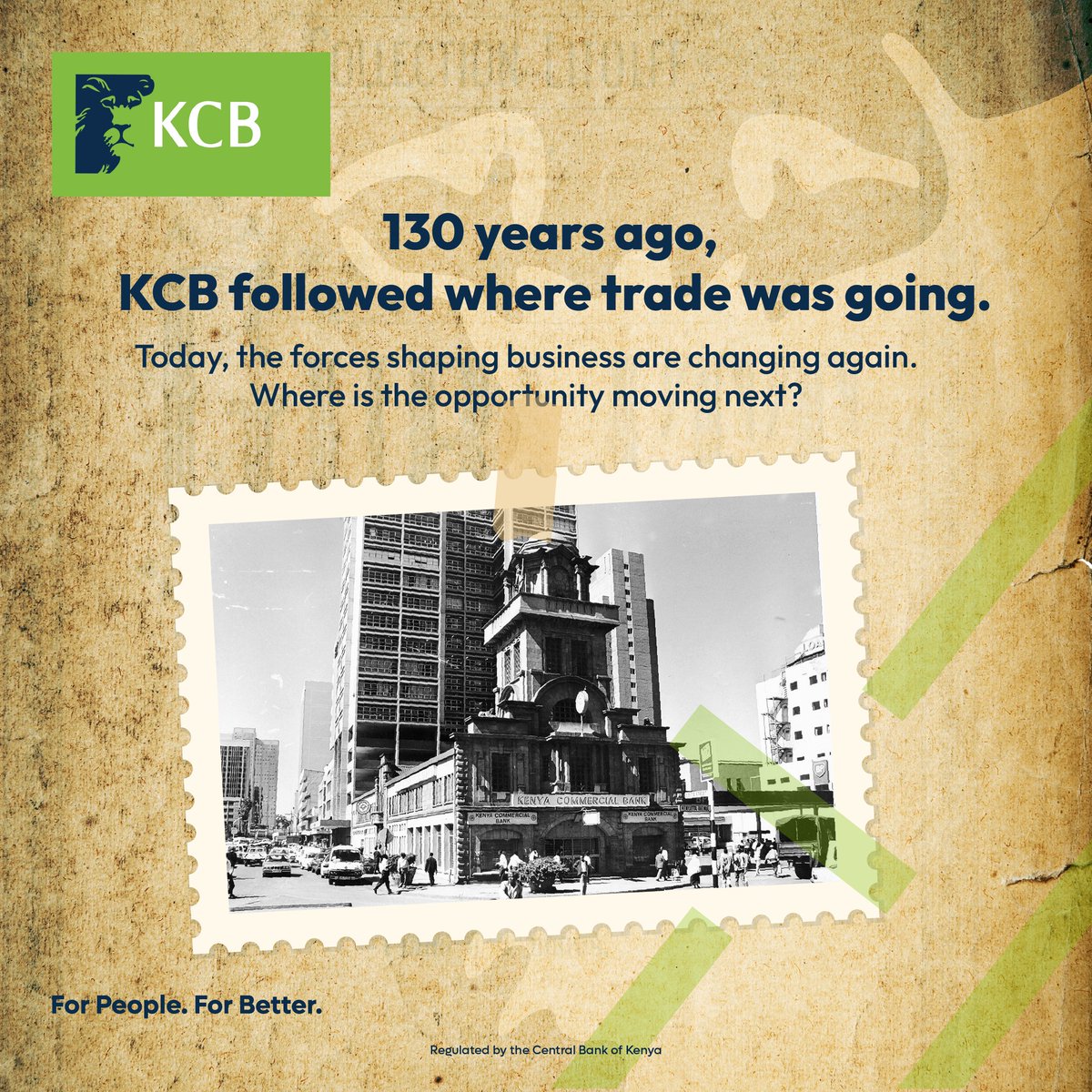 kcbgroup's tweet photo. In 1896, the National Bank of India opened a branch in Mombasa ​because trade was thriving and new trading posts were opening in the ​interior. ​  

The lesson for business today is simple:​ Opportunity rarely sits still.​ So where is business moving next?​  

#ForPeopleForBetter https://t.co/j746B63ErL
