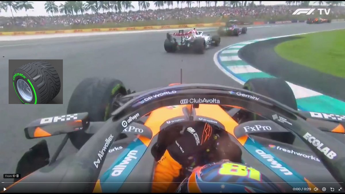 DentiumInfernum's tweet photo. @DickBranson @DavidMBurke No reason not to show it. The only thing is the conclusion you draw from it. Obviously the Inter tyre is the one to be on in the conditions at that moment as it's that much faster in damp/wet
Looks like an inter from the tread pattern &amp; cars he's overtaking are soft/medium slicks https://t.co/L4hm7JLlTV