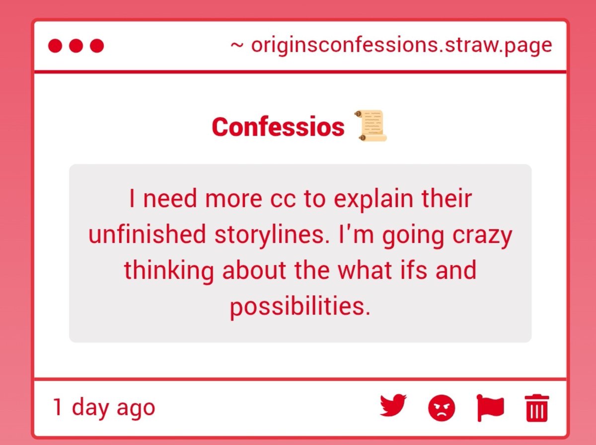 originconfessio's tweet photo. ☘️| "I need more cc to explain their unfinished storylines. I'm going crazy thinking about the what ifs and possibilities." -Anon https://t.co/sSTEKvzcVe