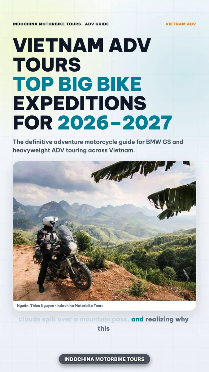 Ranaii's tweet photo. Vietnam is made for ADV riding. Explore Ha Giang, Cao Bang, Sapa, Mu Cang Chai, the Ho Chi Minh Trail, Central Highlands and coastal roads. Choose your route, start your engine and ride Vietnam. https://t.co/Pxm9bQfiUU
