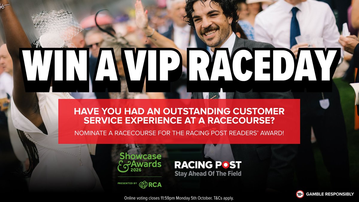 RCAShowcase's tweet photo. Today is the final day of voting in the @RacingPost Readers' Award! 

Vote for the racecourse you think provides the best customer experience and you could win a VIP raceday! 

Vote here: https://t.co/rKetDHHCdu https://t.co/VzHJxyiLuU