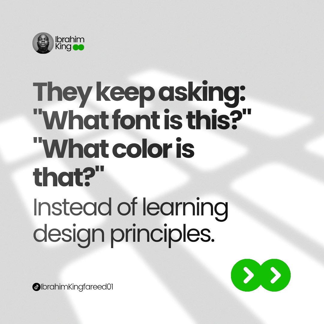 IbrahimKing01's tweet photo. Why Most Beginner Designers Stay Stuck

Read this👇🏽👇🏻👇🏿

Btw happy new week https://t.co/hVtQ218vXH