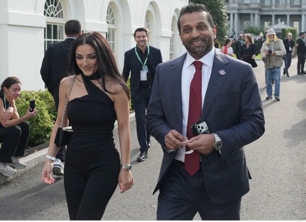 Suzierizzo1's tweet photo. FBI Director Kash Patel 46 is now engaged to his longtime Country Singer girlfriend Alexis Wilkins 27. I’m curious are we the taxpayers going to pay for his wedding and honeymoon too. https://t.co/lScX6nGNe6