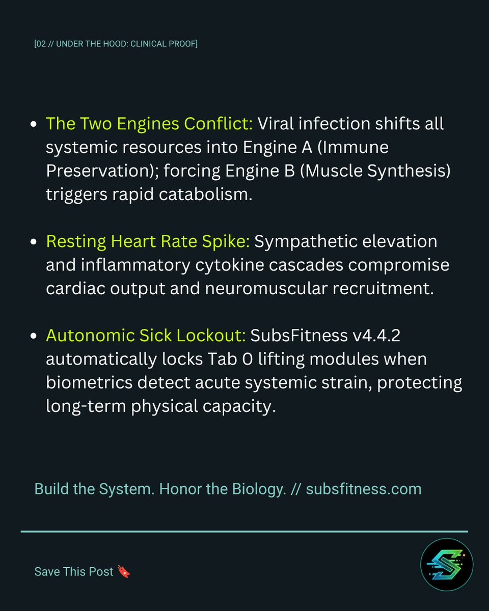 subsfitness's tweet photo. #SubsFitness #Autoregulation #TwoEngines #RestDay #ImmuneHealth #SoftwareEngineering #Kotlin #WoundedHealer #ClinicalBiomechanics #BuildInPublic https://t.co/ZQMfiSAEJ5
