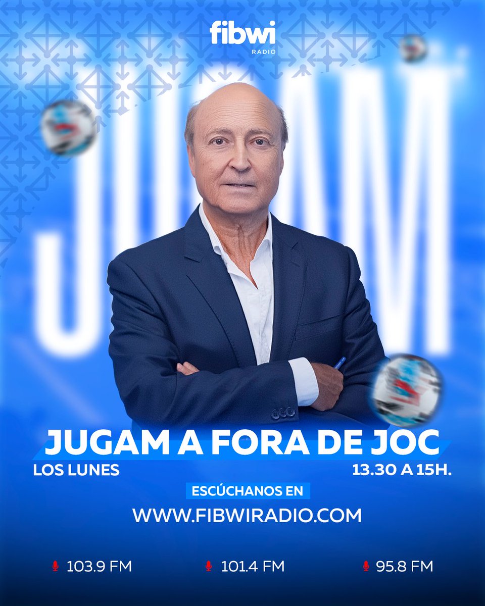 fibwiradio's tweet photo. A las 13.00 hrs, nueva edición de 'Jugam a Fora de Joc' en @fibwiradio. Toda la información deportiva, el repaso al fin de semana y el mejor análisis del @RCD_Mallorca con @JA_Bauza y su amplio equipo de colaboradores.
👉Nos puedes seguir en📻📱💻 https://t.co/zLq19Mnfxi