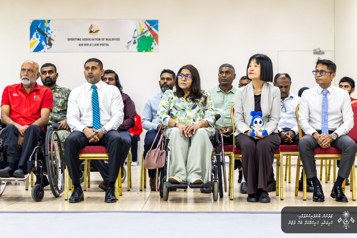 MoYSF_mv's tweet photo. State Minister Abdul Razak Ibrahim attended the inaugural ceremony marking the introduction of Para Shooting in the Maldives.

The Shooting Association of Maldives, in collaboration with the Maldives Paralympic Committee, is working to introduce Para Shooting as a new category in this year’s National Shooting Championship, creating greater opportunities for athletes with disabilities to participate in competitive shooting.

The small ceremony was held at the Shooting Range of the Hulhumalé Sports Complex and was attended by Ambassador of Japan to the Maldives, H.E. Ishigami Rumiko, and Ambassador of the Republic of Maldives to Japan, H.E. Ahmed Mahloof.