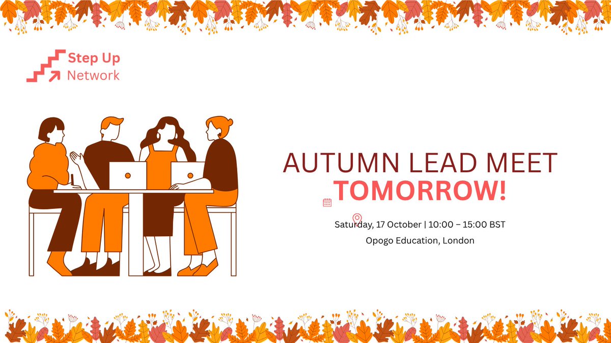 StepUpNet_Ed's tweet photo. 🚨 AUTUMN LEAD MEET TOMORROW!
Tomorrow morning we open the doors for the Step Up Autumn Lead Meet: Launching Leadership Learning.

#StepUpNetwork #TeacherLeadership #MiddleLeaders #EducationalLeader #TeacherWellbeing #EdCPD https://t.co/4Vrk3cFCLT