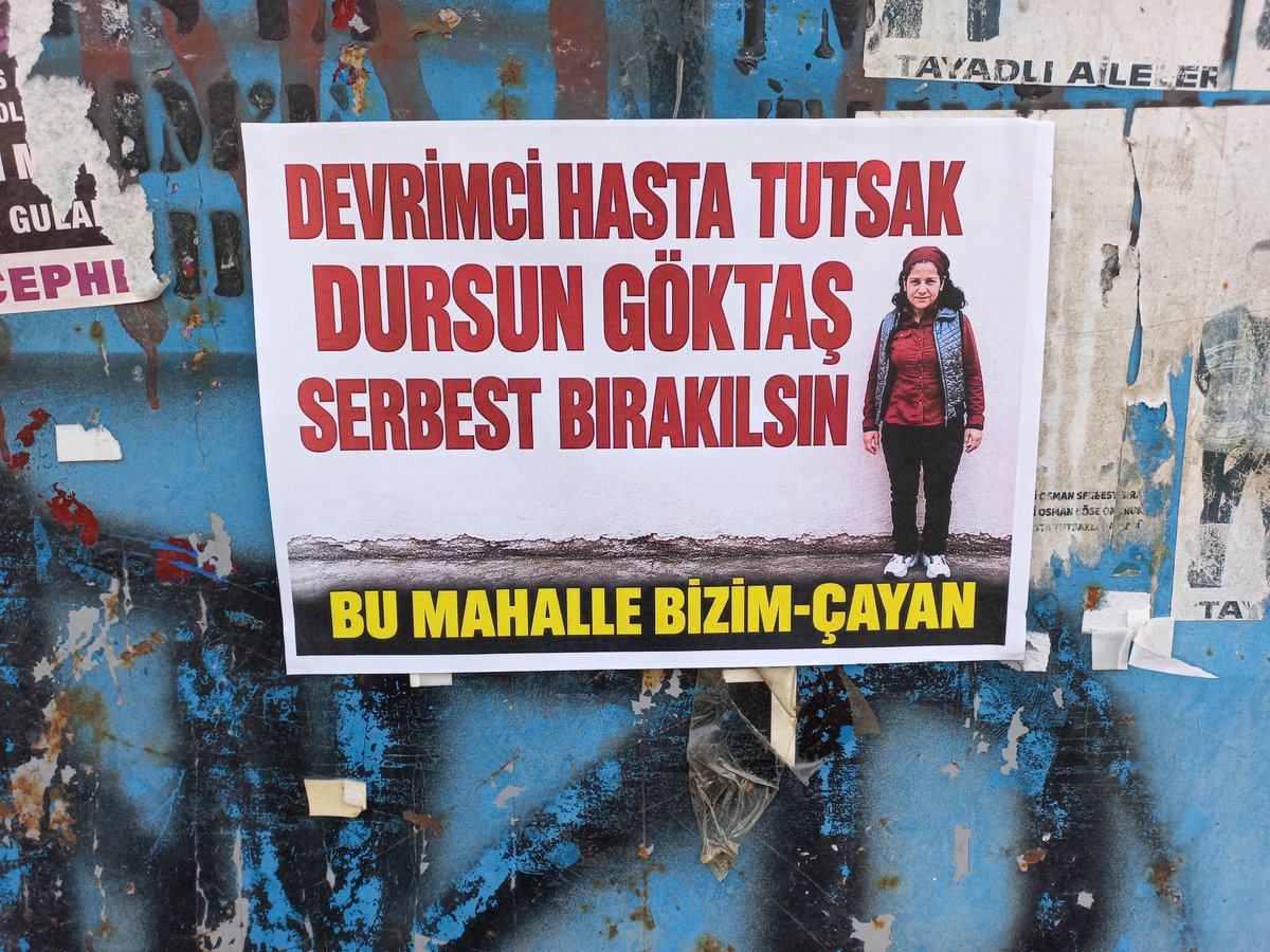 bizimcayan's tweet photo. BU MAHALLE BİZİM-ÇAYAN 
DEVRİMCİ HASTA TUTSAK DURSUN GÖKTAŞ SERBEST BIRAKILSIN! Duvar gazeteleri asti
@4tayadliaileler @KrKalem_1994 @halknsesi26 @oktaykelebek @yildizmodatoly8 @Okmburasi @sarigazi3698 https://t.co/BedNJQEs5e