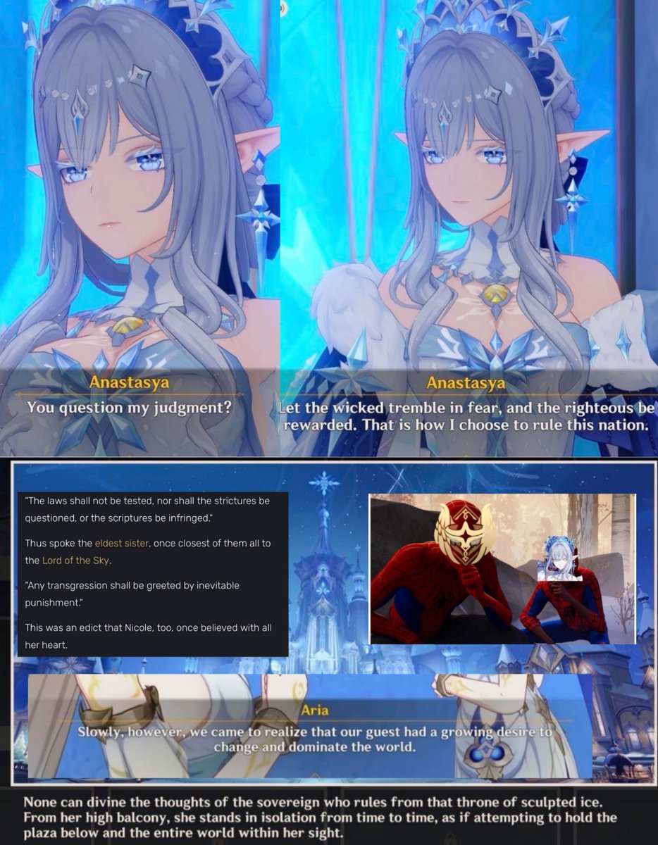 teyvattabloid's tweet photo. The Tsaritsa copying PHANES’ whole flow is hilarious when she’s trying to be on the moral high road

Credit - u/Scared-Opening-753 ( r/Agenda_Impact )

#Genshinlmpact #Genshin #GenshinMemes https://t.co/nReIdNfPAl