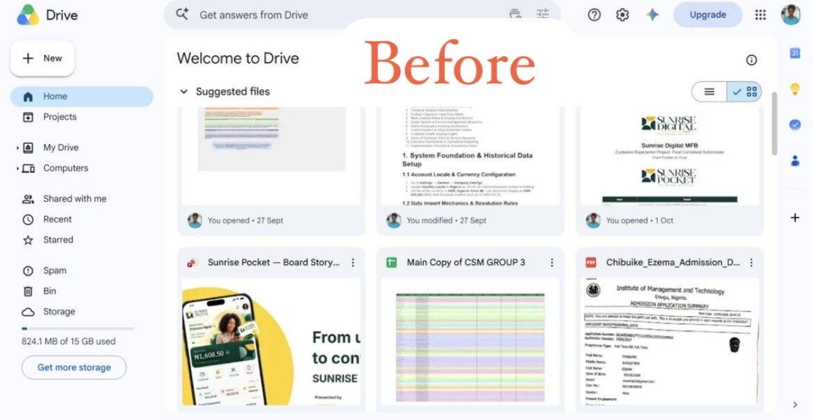 Vivi2307's tweet photo. So I posted on my Linkedln and other social platforms that, that I'll be offering a free Google Drive Organization for 3 interested clients for free so this client reached out to me, that her drive is a total mess. So I did my thing
Guys there's more internal work I didn't post
O https://t.co/DsLHtcTMvy