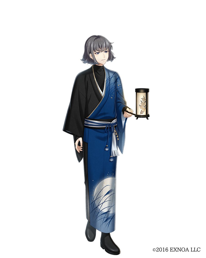 BunAl_PR's tweet photo. 【限定召装　満天ニ輝ク月(1/2)】
今回の限定召装で登場する、お月見風和装を公開いたします。
織田作之助
萩原朔太郎
泉鏡花
#文アル https://t.co/EzKIRp24yr