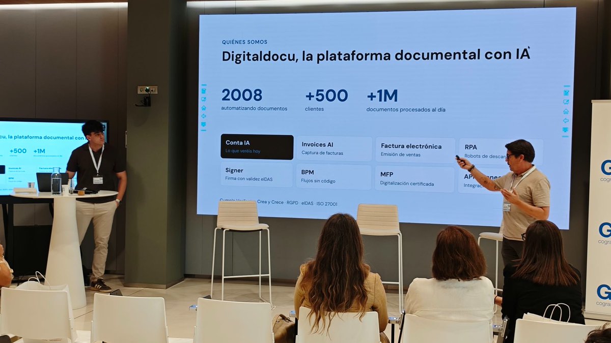 cograsova_es's tweet photo. @sislei @Opentix_ES @DifsAutoForm 🗣️ @VodafoneBiz - Sesame aborda la gestión laboral más allá del fichaje digital.
🗣️ Jesús Esteve - @Sharp_ES presenta cómo contabilizar facturas en segundos, no en horas, gracias a su plataforma documental con IA.

#SabadellHubEmpresa #Valencia https://t.co/F6aV8HY0mZ