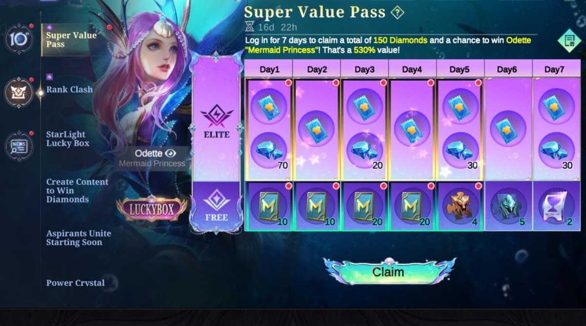 lefsnda's tweet photo. sore aku jual Super Value Pass!

🛒 Rp. 16.500

💌 via id server, tanpa perlu login
💌 mendapatkan setara 150 dm (log 7d)
💌 kalo hoki bisa dpt odette luckybox
💌 fast satset under 10 menit done

response cepat, wa: https://t.co/azfZ3QCT48

#zonauang https://t.co/7evdpYL3Cm