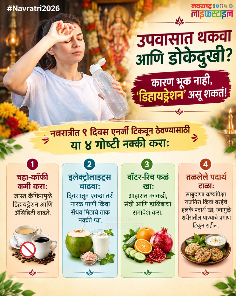 navarashtra's tweet photo. नवरात्र फास्टिंग: डिहायड्रेशनला करा बाय-बाय!
#NavratriFasting #FastingTips #HealthyNavratri #HydrationHacks #UpvasSpecial https://t.co/mgcFn39c2I
