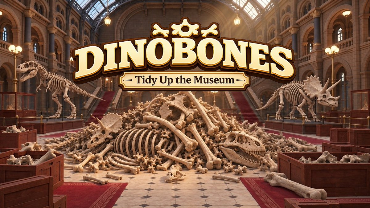 toritoto3's tweet photo. 今回は「DinoBones Tidy Up the Museum」です。

散らばった約2,000本の恐竜の骨を見分け、集め、組み立て。
シンプルに骨格を復元する整理整頓シュミレーションです。
動画は20:15公開です。

#ゆっくり実況 #DinoBones
https://t.co/HVl5sbABwv https://t.co/n6hTBJuyVq
