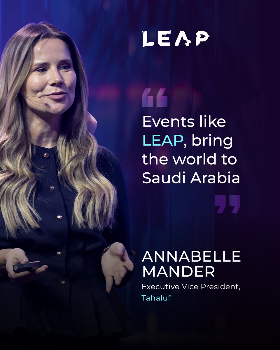 LEAPandInnovate's tweet photo. Every milestone starts with a vision. Hear from Annabelle Mander, Executive Vice President at Tahaluf and co-creator of LEAP, on the ambition behind LEAP and the impact it continues to create.

“We always knew that we wanted to grow into a huge global brand and we always had the idea that we would scale to become one of the largest technology events in the world. Events like LEAP, they impact the economy they support business tourism and ultimately they bring the world to Saudi Arabia.”

Register now for LEAP 2027, taking place 12–15 April in Riyadh.