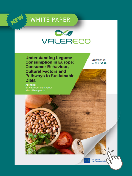 valereco2024's tweet photo. New VALERECO White Paper!
🌱 What shapes legume consumption in Europe?
Our new White Paper explores how consumer behaviour, cultural influences and dietary habits affect legume consumption.
👉 Read the full White Paper: https://t.co/nkSIfJ4QDH
#VALERECO #HorizonEU #Legumes https://t.co/reeCobGCwB
