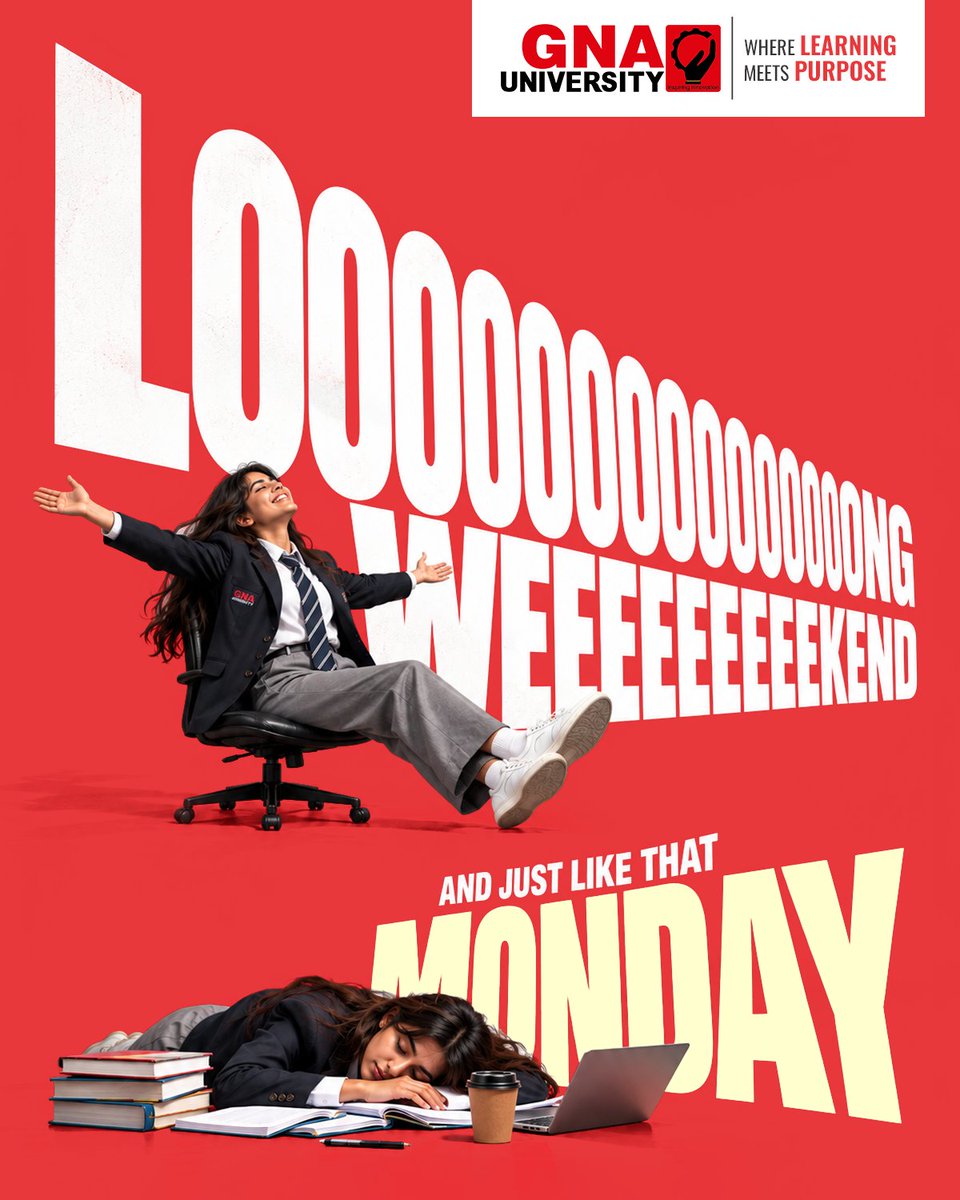 GnaUniversity's tweet photo. From long-weekend mode to Monday survival mode, we’ve all been there.
But every Monday is just another chance to show up, learn something new, and make the week count.

#GNAUniversity #MondayMood #MondayBlues #StudentLife #CampusLife #MondayMotivation https://t.co/GX2JG5A54E