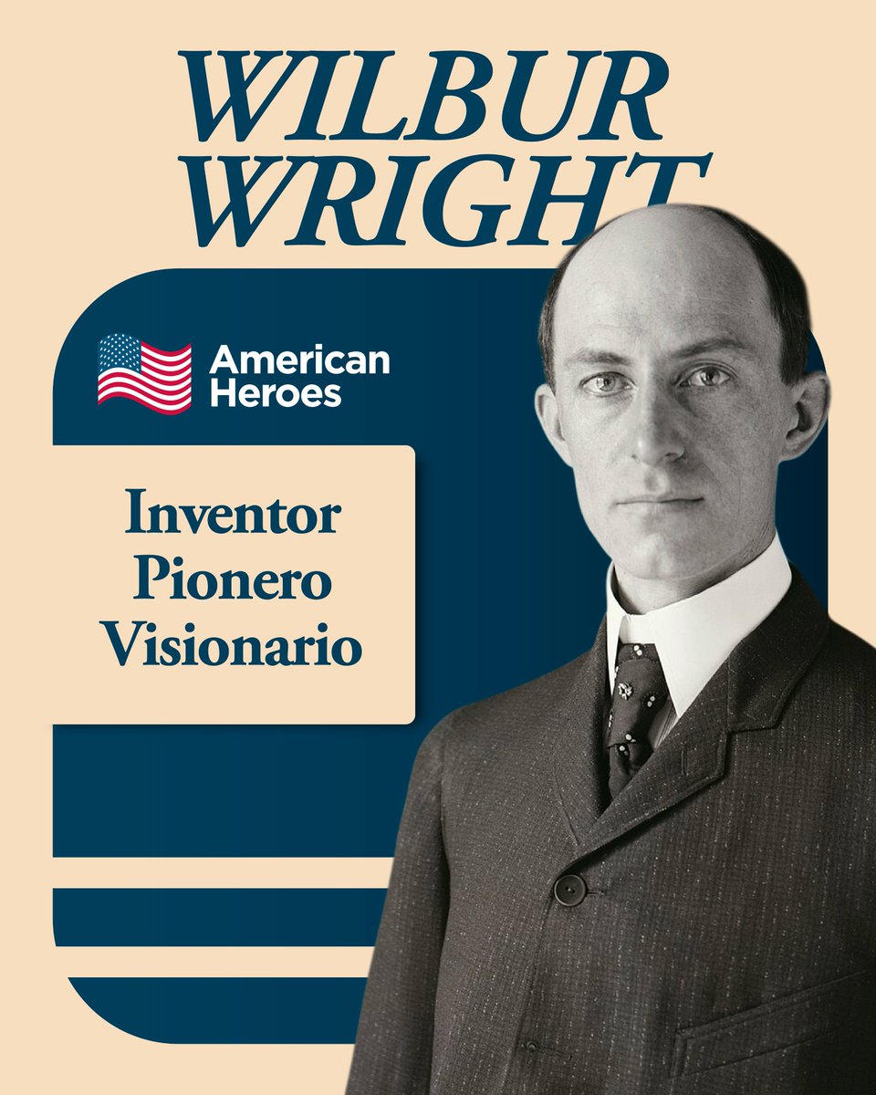 accevamar's tweet photo. Nació el 16 de abril de 1867 en una granja de Millville, Indiana.
El 17 de diciembre de 1903, junto a su hermano, lograron el primer vuelo sostenido y controlado de una máquina más pesada que el aire. Duró doce segundos.
#AmericanHeroes https://t.co/DmtmMzTnLW