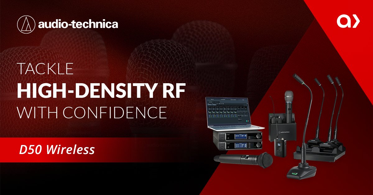 AlmoProAV's tweet photo. 🎤 Meet the @USAudioTechnica D50 Wireless, built for environments where reliability can’t be left to chance.

Designed for high-density RF applications, the D50 Wireless gives integrators:
 ✔️ Reliable, scalable wireless performance
 ✔️ High-density channel capabilities
 ✔️ Dante® networking for streamlined integration
 ✔️ Less cabling and easier troubleshooting

Ready to bring dependable audio to your next project? Choose D50 Wireless. 
Now expected to ship late October.

Read the press release here ⟫ https://t.co/weZ1eLM9wP

#ProAV #audio #TechNews