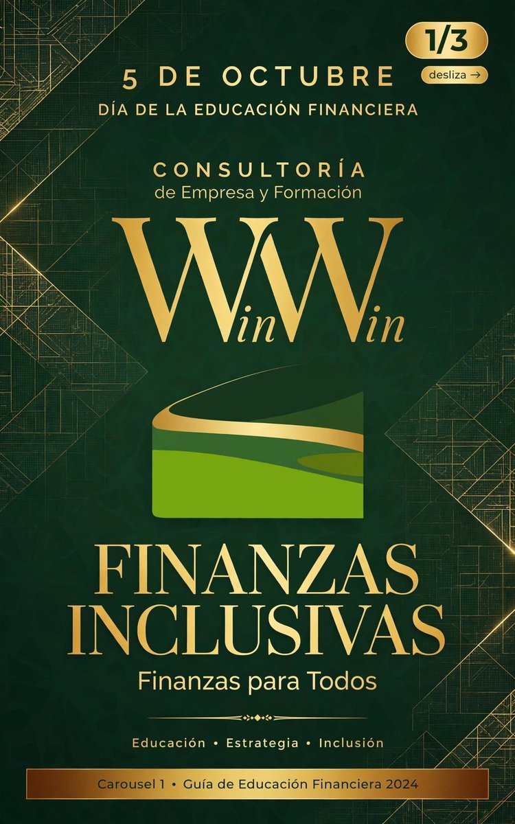 WinWinCEF's tweet photo. 📅 5 DE OCTUBRE - DÍA DE LA EDUCACIÓN FINANCIERA
En WinWin Consultoría de Empresa y Formación creemos en una idea muy clara: *FINANZAS PARA TODOS.* 
Ponemos el foco en las *Finanzas Inclusivas*, acompañando especialmente a quienes más lo necesitan: https://t.co/WQxqfaOwtm