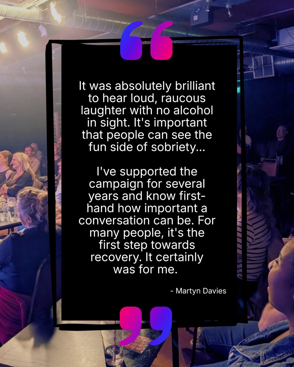 ActionAddiction's tweet photo. Sober Comedy London brought people together for an afternoon of alcohol-free comedy, connection and conversation during Addiction Awareness Week.

For promoter Martyn Davies, who’s more than 8.5 years into recovery, conversations about addiction can be the first step towards recovery, just as it was for him.

The Big Addiction Conversation continues all year, and there’s another chance to get involved! 💬

🎤 The London Alcohol-Free Comedy Club returns to Backyard Comedy Club, Bethnal Green, on Sunday 15 November at 3.30pm.

🎟️ Super Early Bird tickets are just £15. Learn more and book now: https://t.co/ZR9zmx2gAP

#BigAddictionConversation