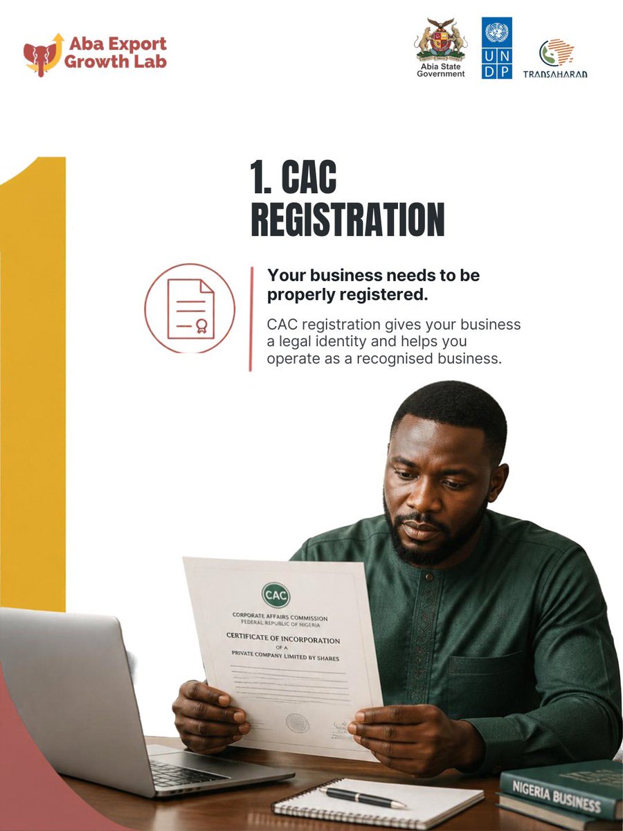 abaexportlab's tweet photo. Thinking about taking your products beyond Nigeria? 

Before you start shipping, there are some important registrations and documents you need to have in place. 👉 https://t.co/65yZZHOIPs