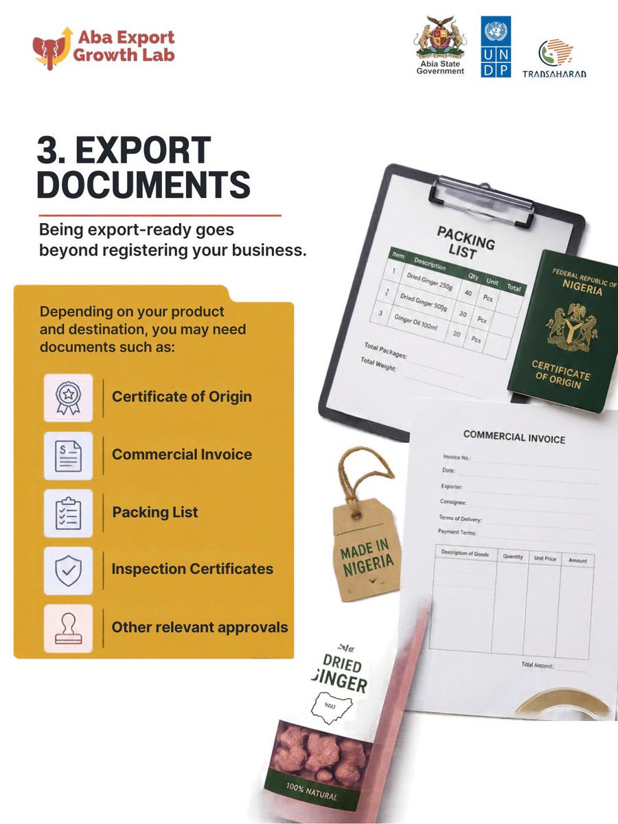 abaexportlab's tweet photo. Thinking about taking your products beyond Nigeria? 

Before you start shipping, there are some important registrations and documents you need to have in place. 👉 https://t.co/65yZZHOIPs