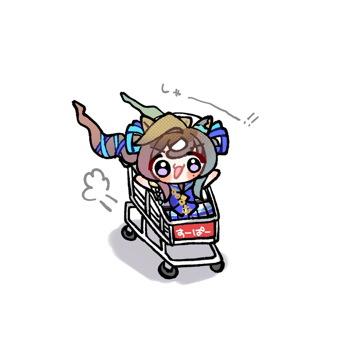 ai_itai05's tweet photo. 我が家のヴィブぬい、カートの置物に入れられているので、たまに転がして遊ばれている。 https://t.co/Zavla5N6AZ