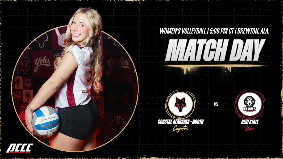 CoastalAL_North's tweet photo. WVB π | An ACCC rival comes to Brewton TONIGHT! Letβs pack it out!
π: Reid State
π: Brewton, Ala.
βοΈ: 5:00 PM CT
π₯οΈ: Watch LIVE on https://t.co/gRbvcxUy1P
#GoYotes https://t.co/hbF6LxCpuI
