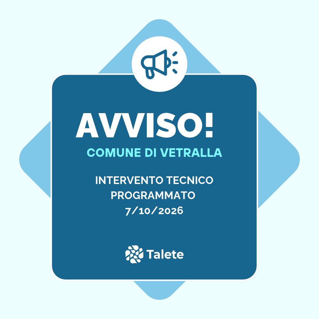 SpaTalete's tweet photo. 📍Comune di Vetralla
https://t.co/g3tN9XaDND
#cittadiniinformati #taletespa #servizioidrico #infoutili https://t.co/xPIWv36WZx