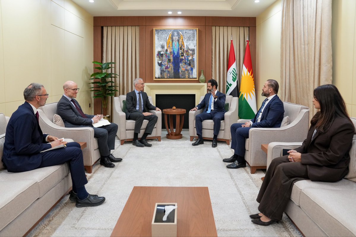 qubadjt's tweet photo. Germany stood with the Kurdistan Region at a critical time, and we remain deeply appreciative of its invaluable support, particularly its assistance to the Peshmerga forces.

In my meeting with German Ambassador Dr. Daniel Krebber, we discussed strengthening our relations and expanding cooperation across areas of mutual interest. @GermanyinIraq