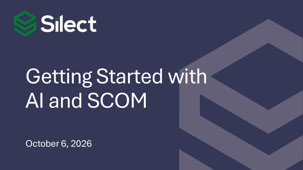 silect's tweet photo. There are plenty of no-cost / low-cost secure ways of introducing #AI to #SCOM. Join us tomorrow to learn about some of them and see AI + SCOM working together #AIOps
https://t.co/N6hehLVnK3 https://t.co/PFbAkyVGhI