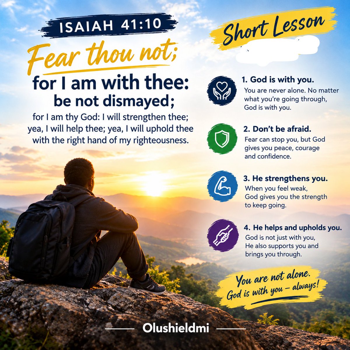 OluShieldmi's tweet photo. Isaiah 41:10
#FaithinGod
#christiantiktok
#godiswithyou https://t.co/35mHMCUdH4